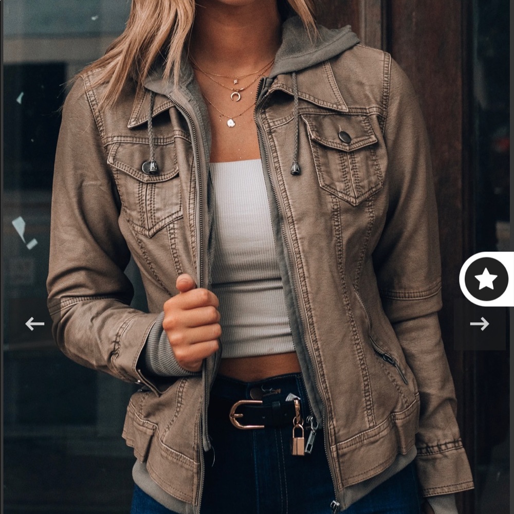 Brown leather jacket